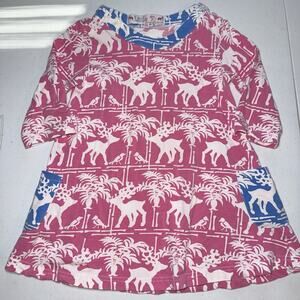Little B’s Barbara Gerwit Girl’s Toddler Dress Deer Print Pink Size XS 2-3